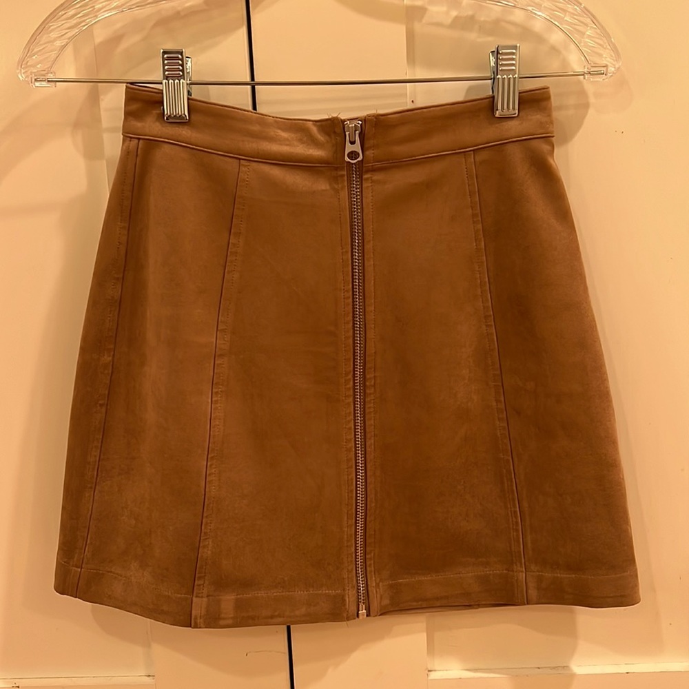 Wilfred mini suede skirt, tan, size 0